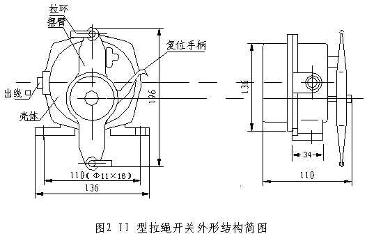 XLLS-J-I雙向拉繩開關接線圖_雙向拉繩開關防水拉繩開關工廠直供