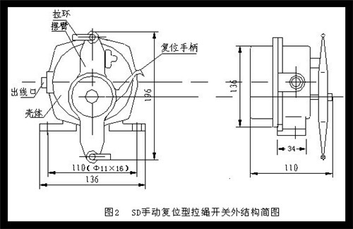 防爆雙向拉繩開關,防爆雙向拉繩開關技術規格KBW-220L防爆拉繩開關